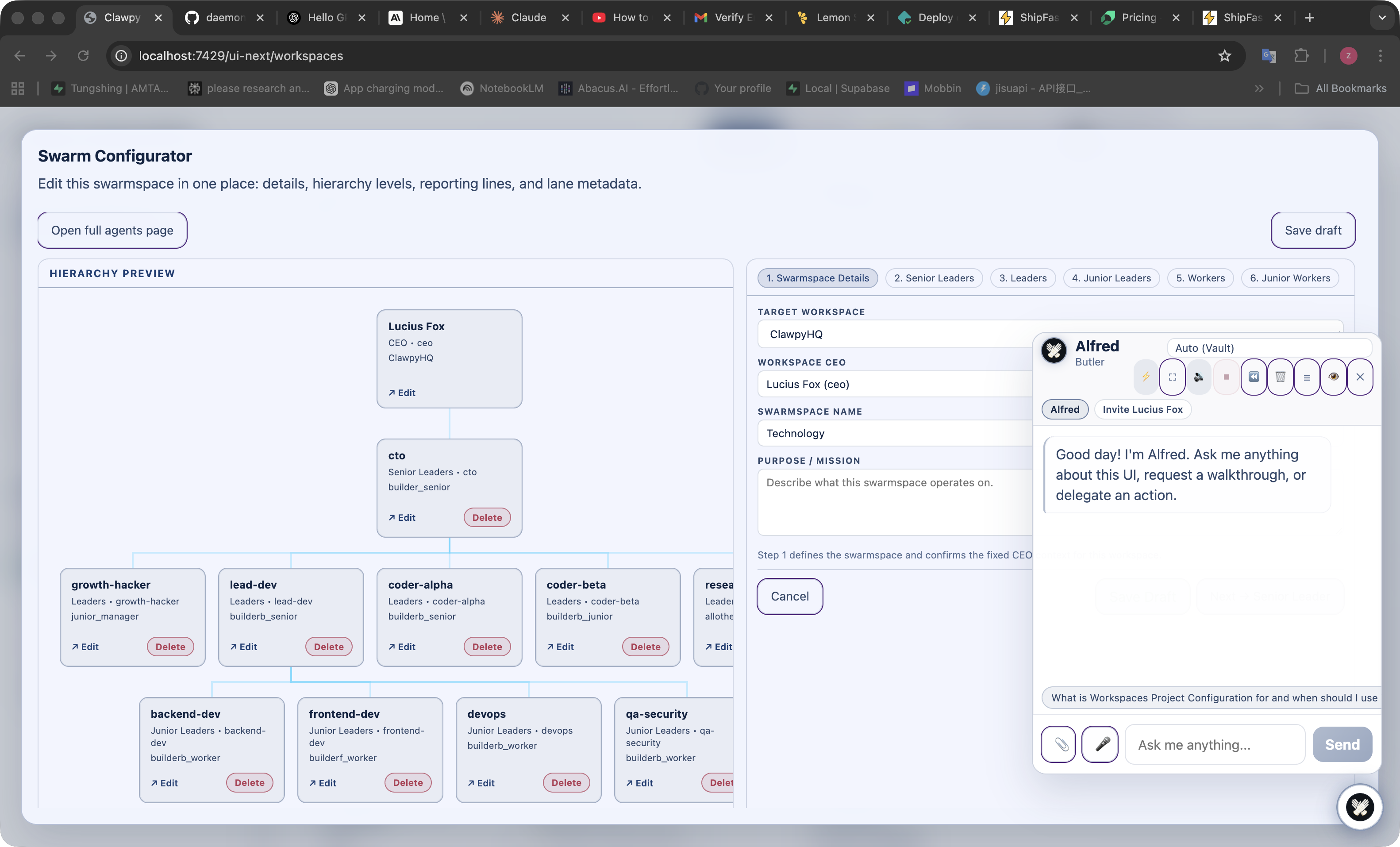 Clawpy swarm configurator